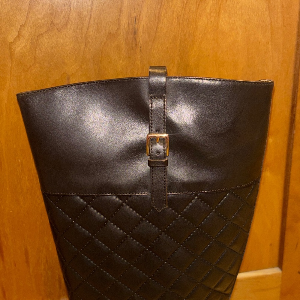 Elegant Talbots Brown Quilted Knee-High Boots NEW with Box - Picture 3 of 5